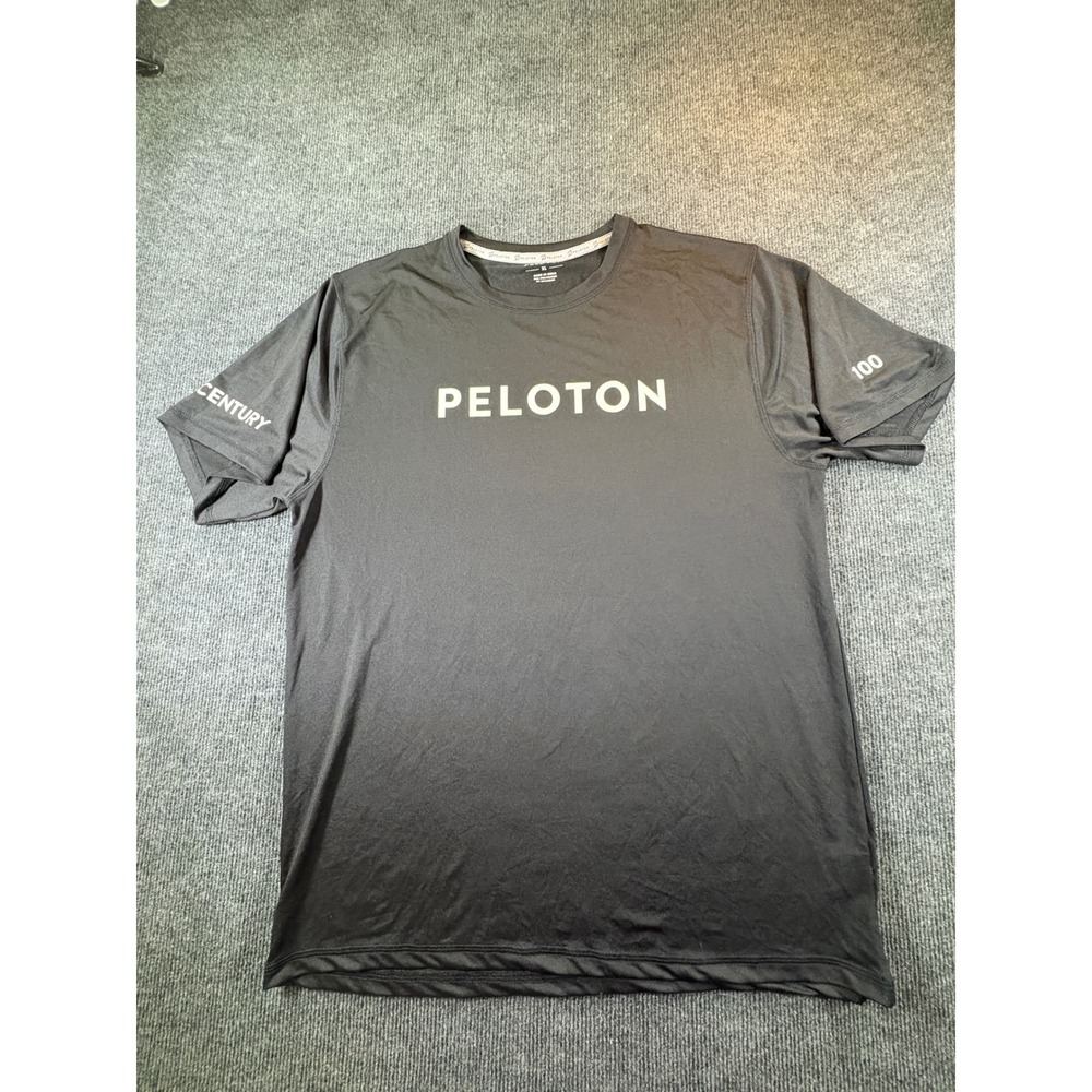 Peloton Mens Century 100 Milestone Activewear T-Shirt Black XL Short Sleeve